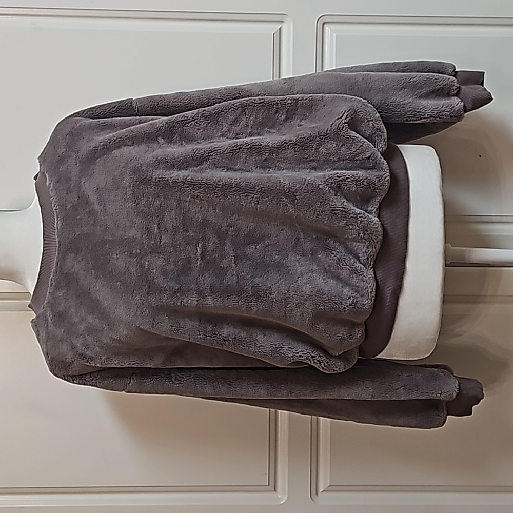 Oversized faux fur sweatshirt